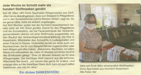 Doris Spychalski näht Masken