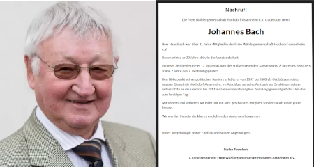 Nachruf Johannes Bach